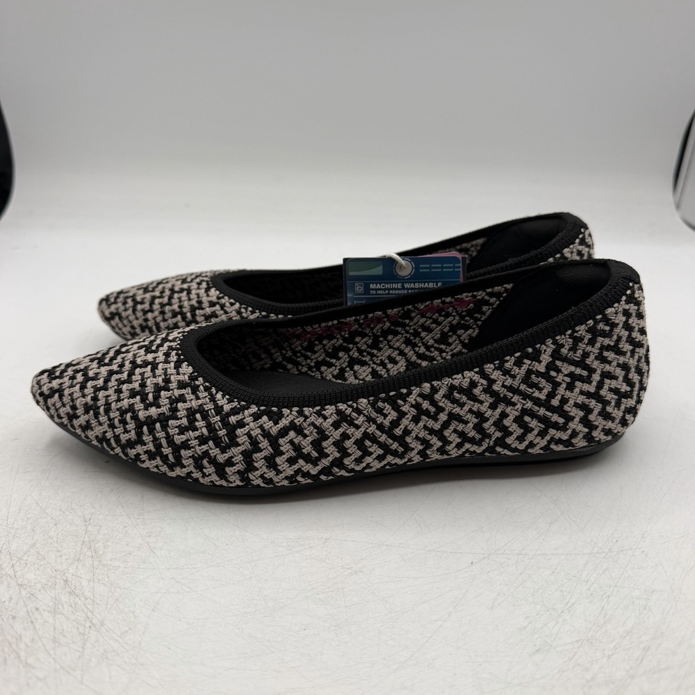 Skechers Cleo Point Chic Allure Ballet Flats Womens 8.5 Black Knit Shoes 159327 - Picture 6 of 11